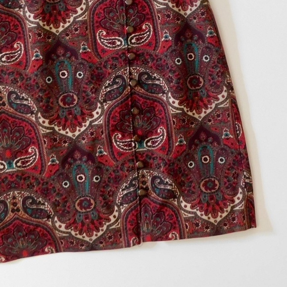 NWT!! TALBOTS Opulent Paisley Side Button Faux Wrap Skirt Academia 14P 14 Petite - Picture 6 of 14